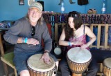 rg-and-gillian-trying-out-djembes